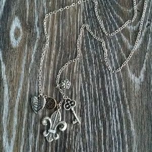 Fleur de lis long necklace